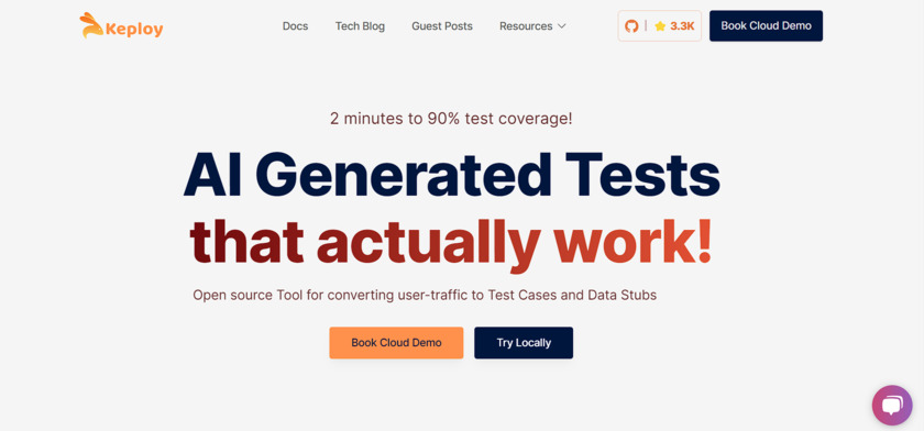 Keploy.io Landing Page