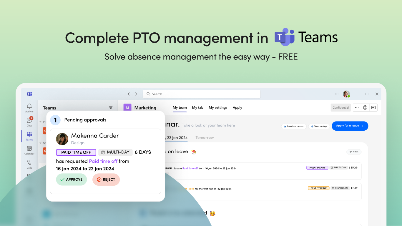 PTOZEN Complete PTO Management on Microsoft Teams