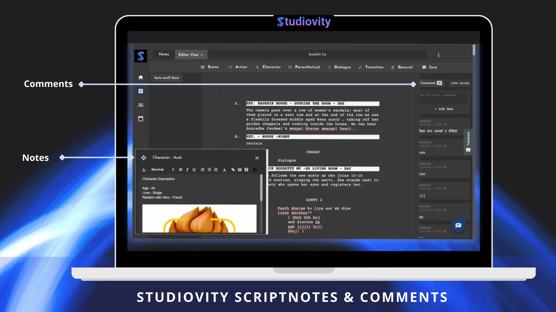 Studiovity Studiovity Screenwriting editor