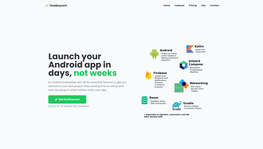 DroidLaunch Landing Page
