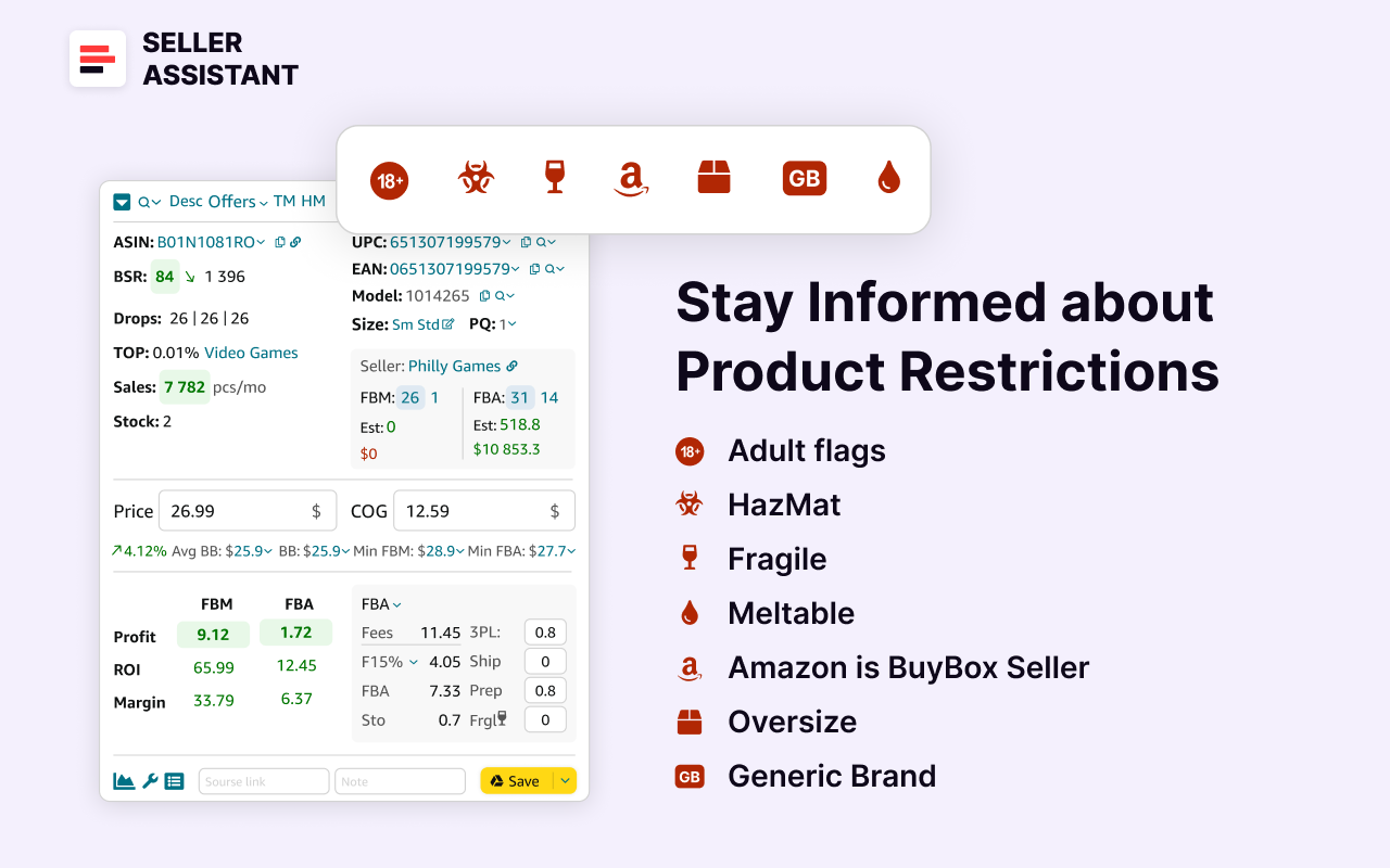 Seller Assistant App Stay informed about Product Restrictions