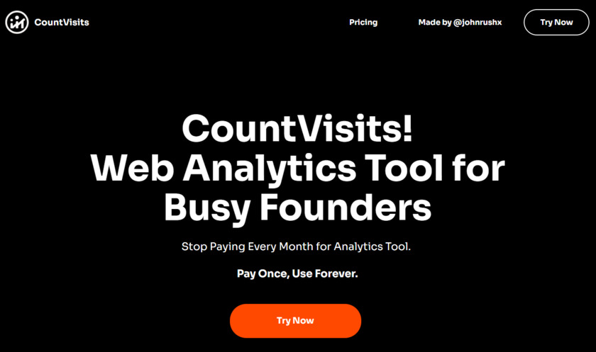 CountVisits Landing Page