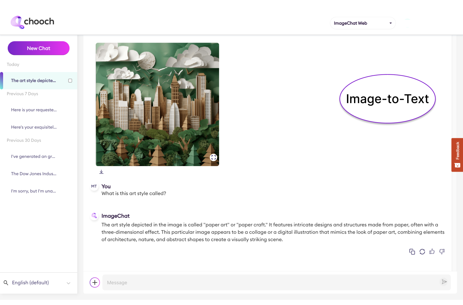 Chooch ImageChat Image Generation