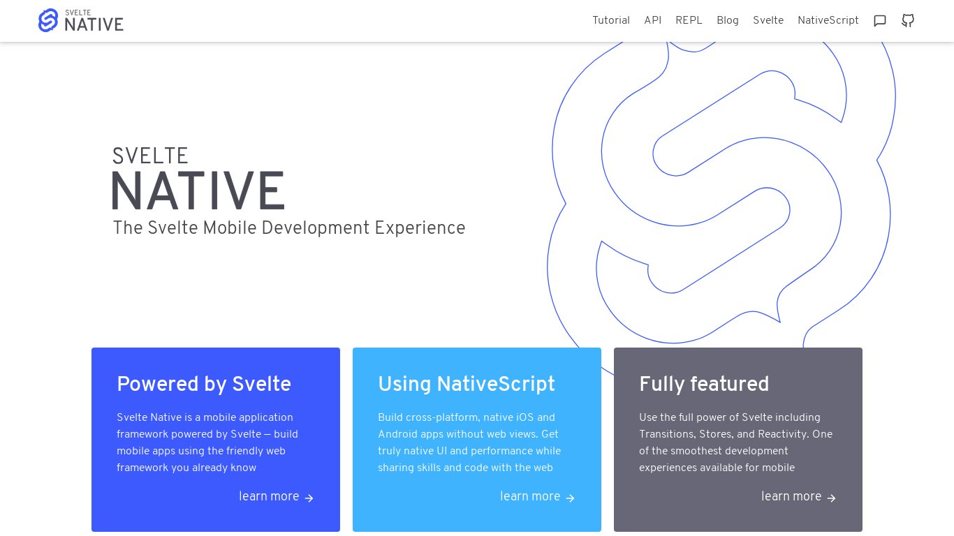 Svelte Native Landing page