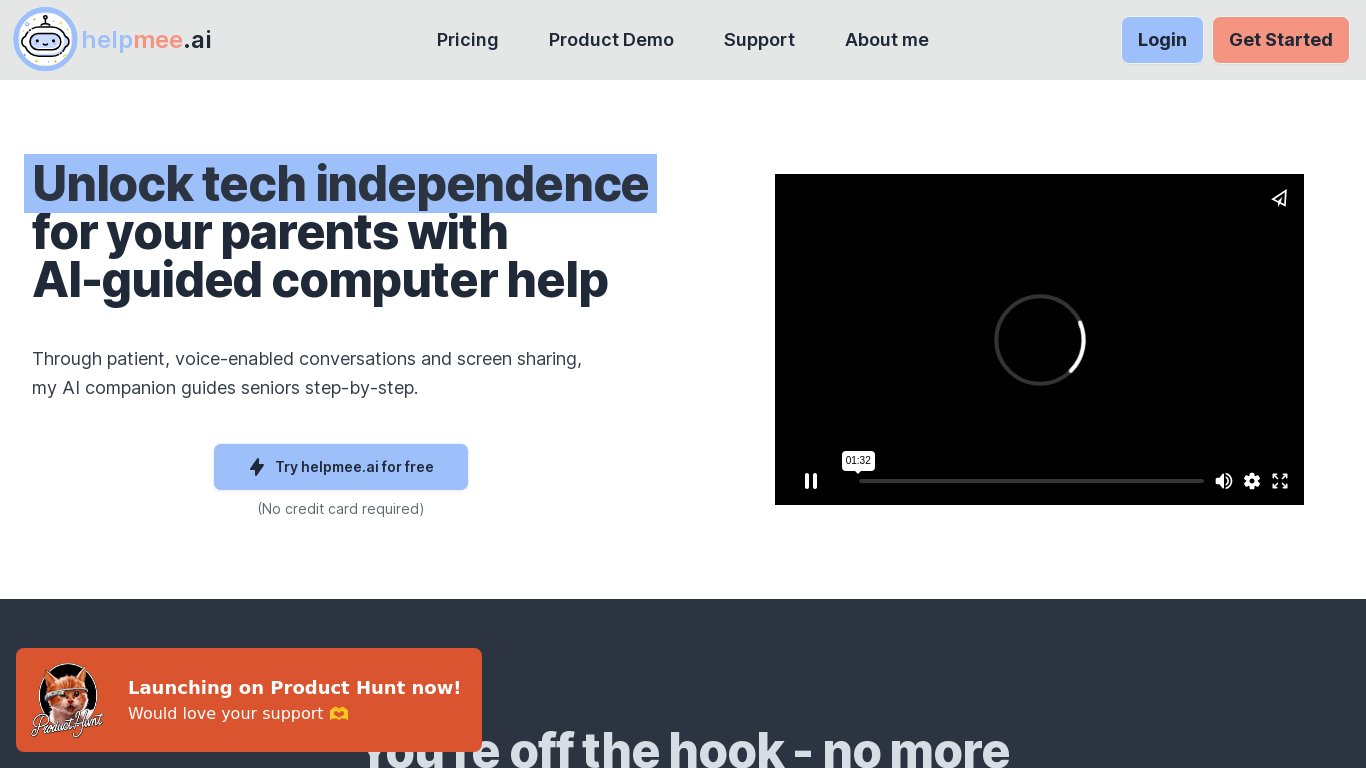helpmee.ai Landing page