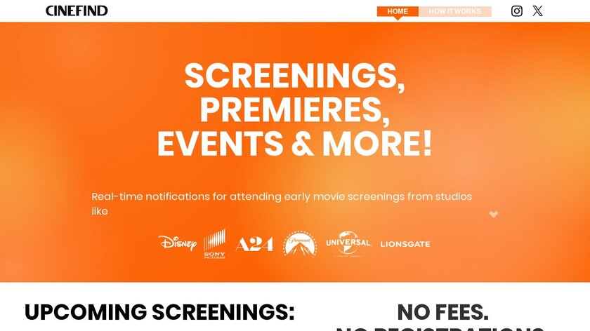 Cinefind Landing Page