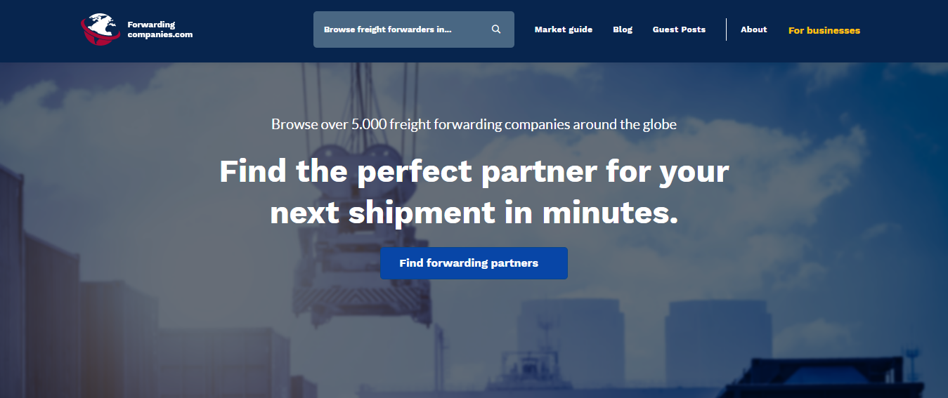 ForwardingCompanies.com Find the perfect partner for your next shipment in minutes.