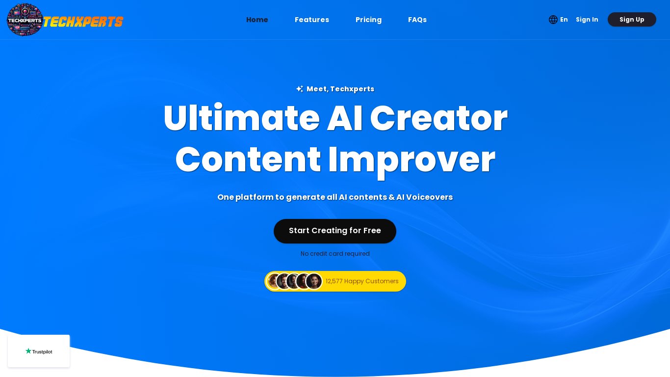 Techxperts Ai Landing page