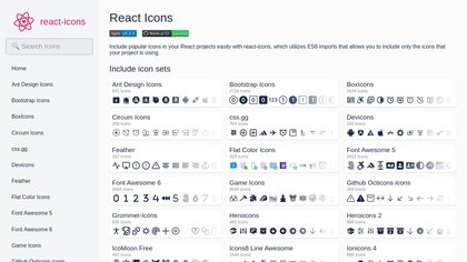 React Icons screenshot