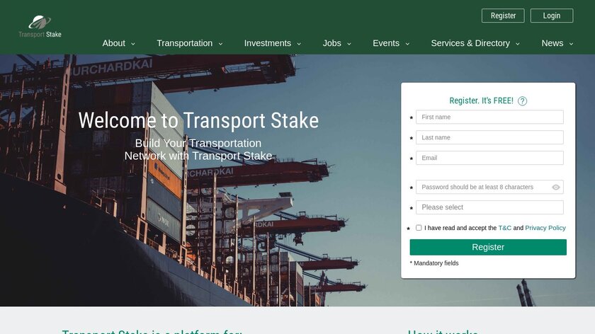 Transport Stake Landing Page