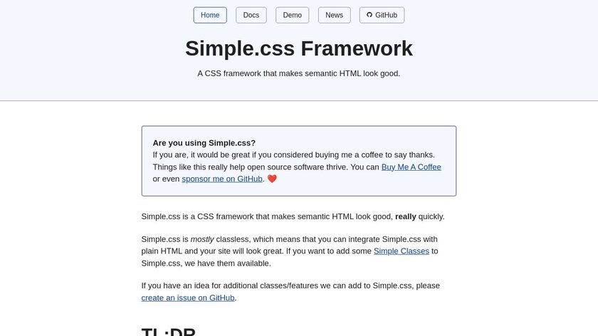 Simple.css Framework Landing Page