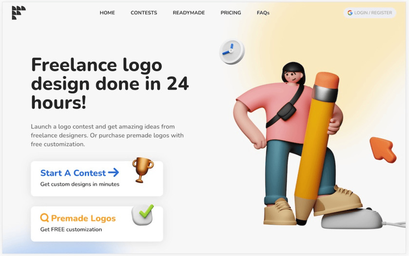 FreelanceLogoDesign.com Landing Page