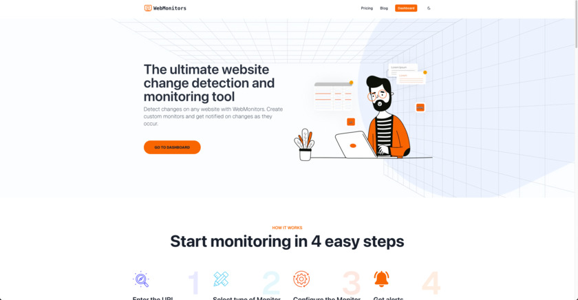 WebMonitors.io Homepage