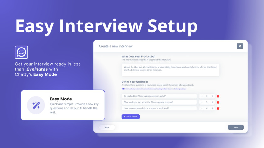 Chatty Insights Easy Interview Setup