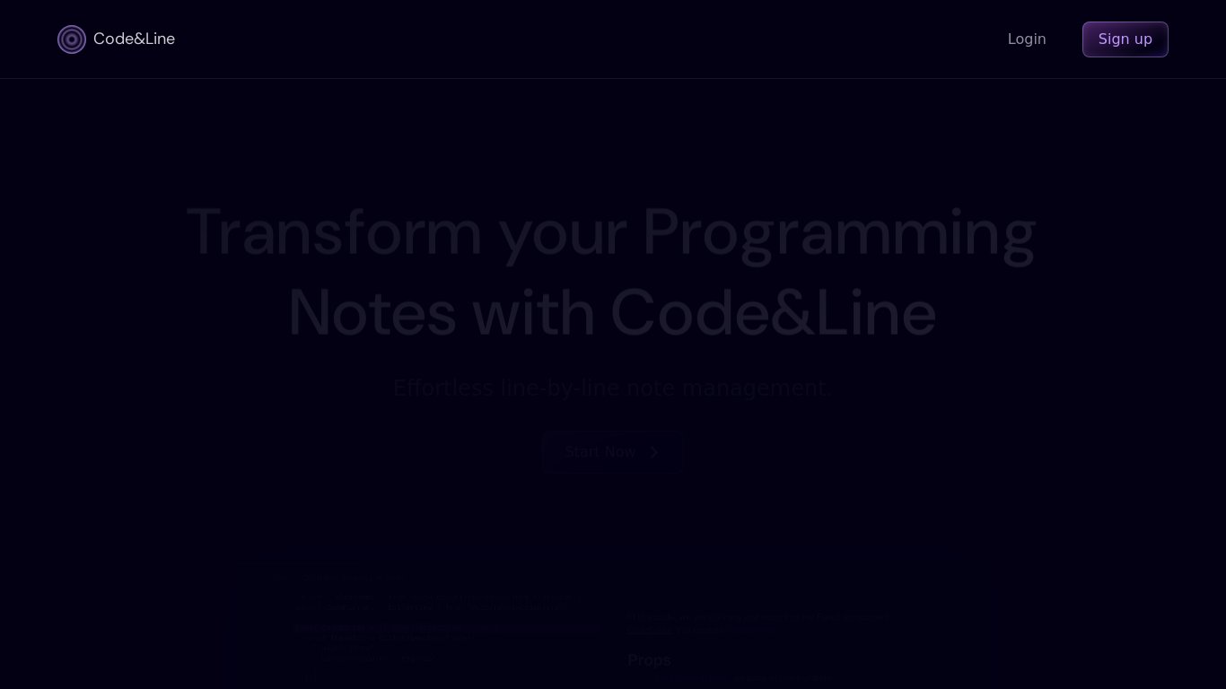 Code&Line Landing page