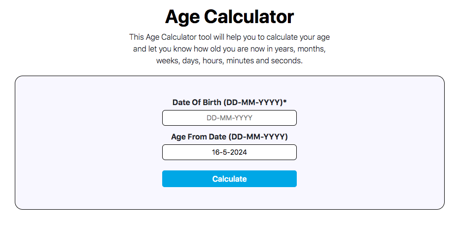 Age Calculator Hub Age Calculator