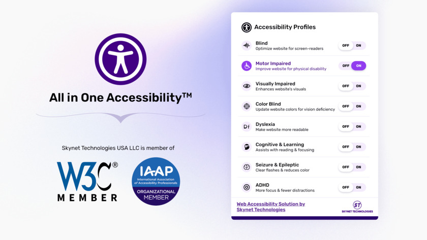 All in One Accessibility  Landing Page