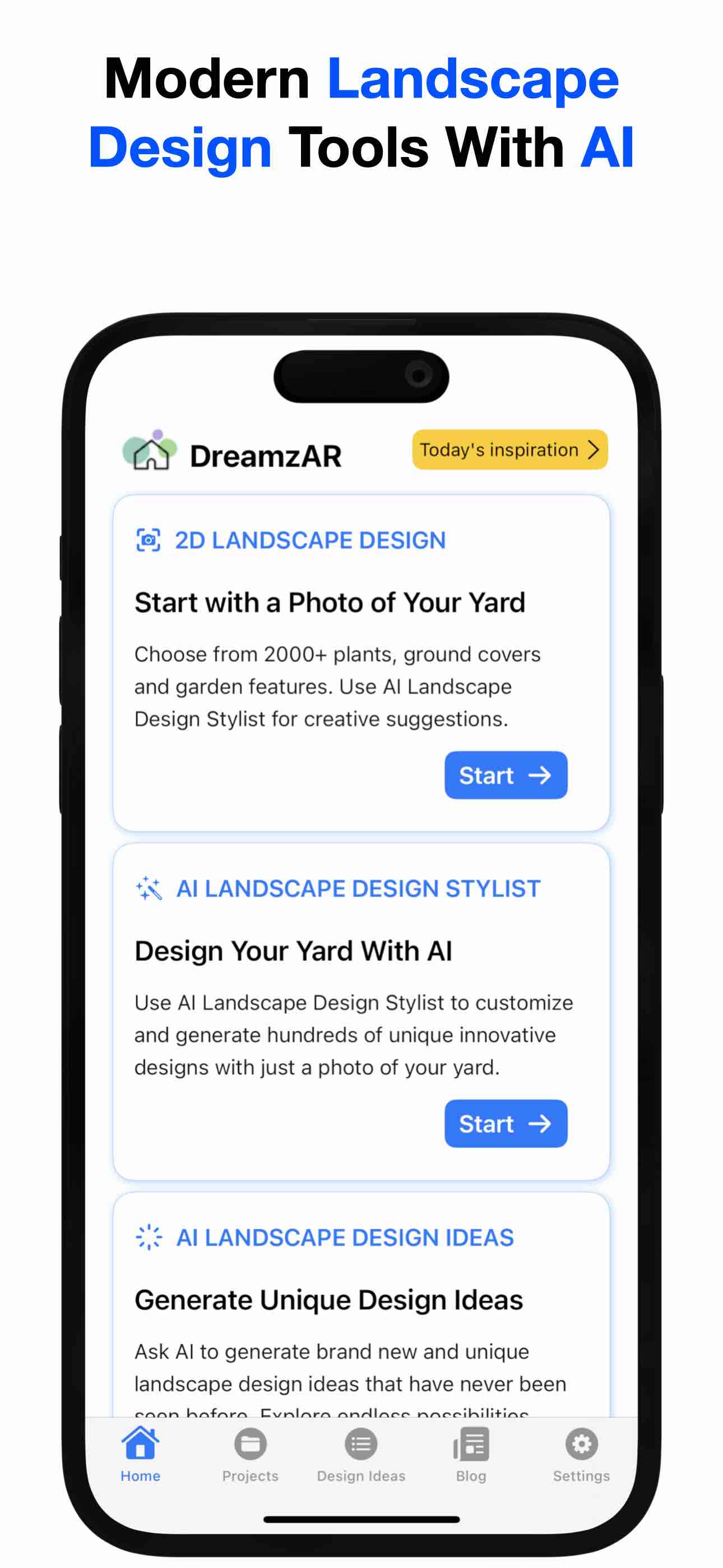 DreamzAR App DreamzAR AI Landscape Design iOS App