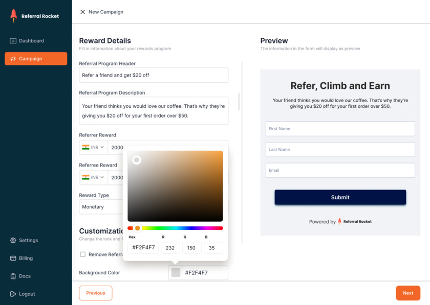 ReferralRocket.io Landing Page