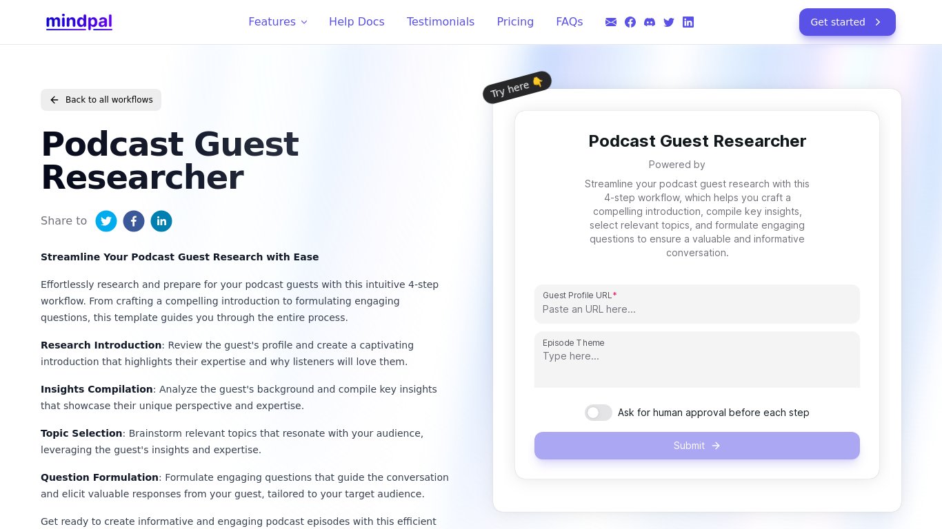 PodPrep Landing page