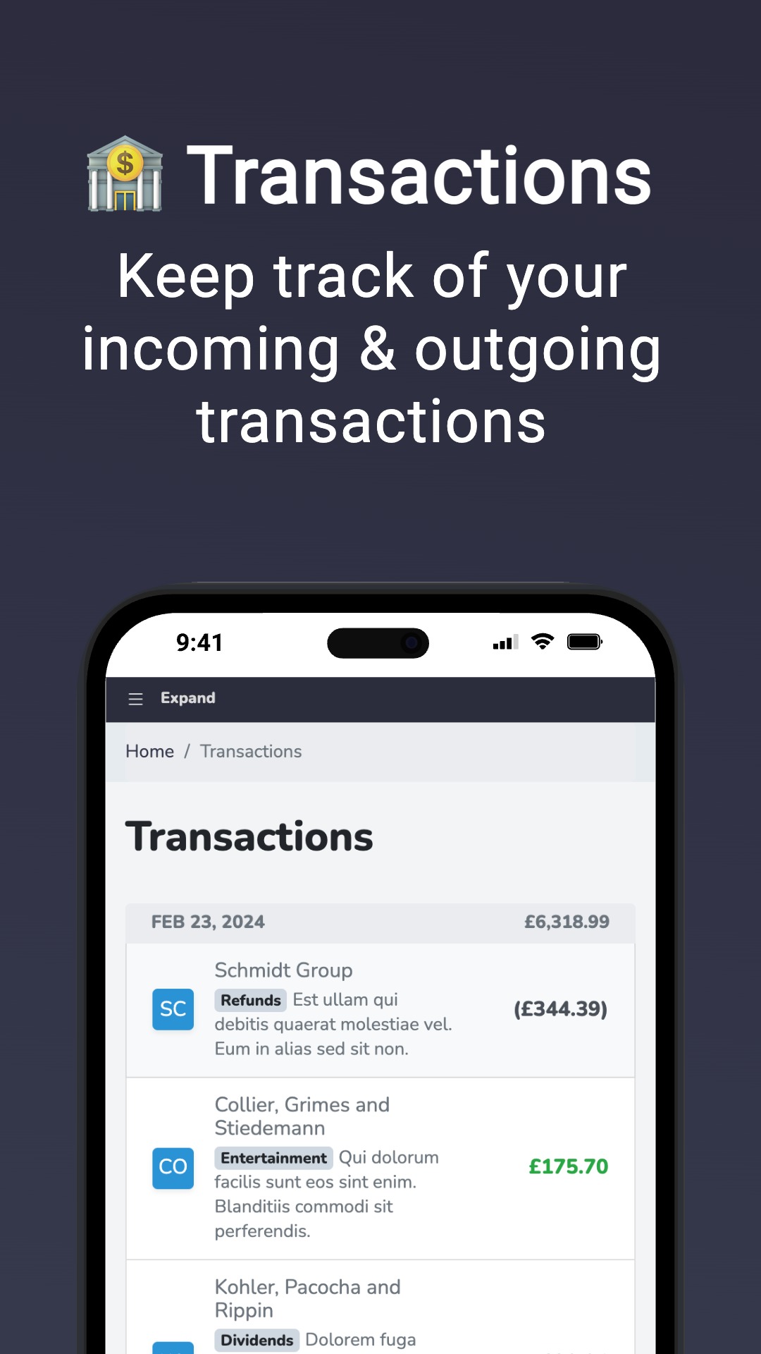 MTDsorted Transactions