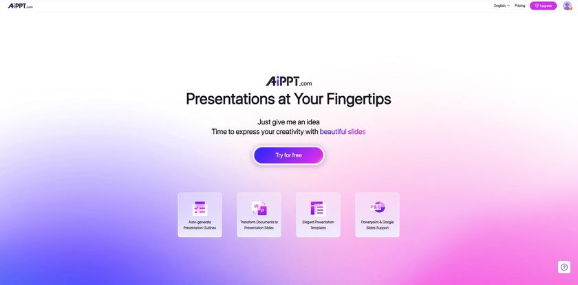 AiPPT Landing Page