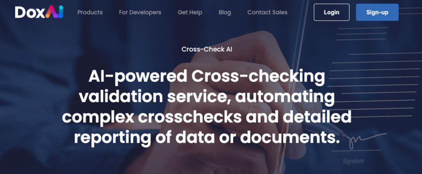 DoxAI Data Cross-Check Automate prevention of incorrect data 