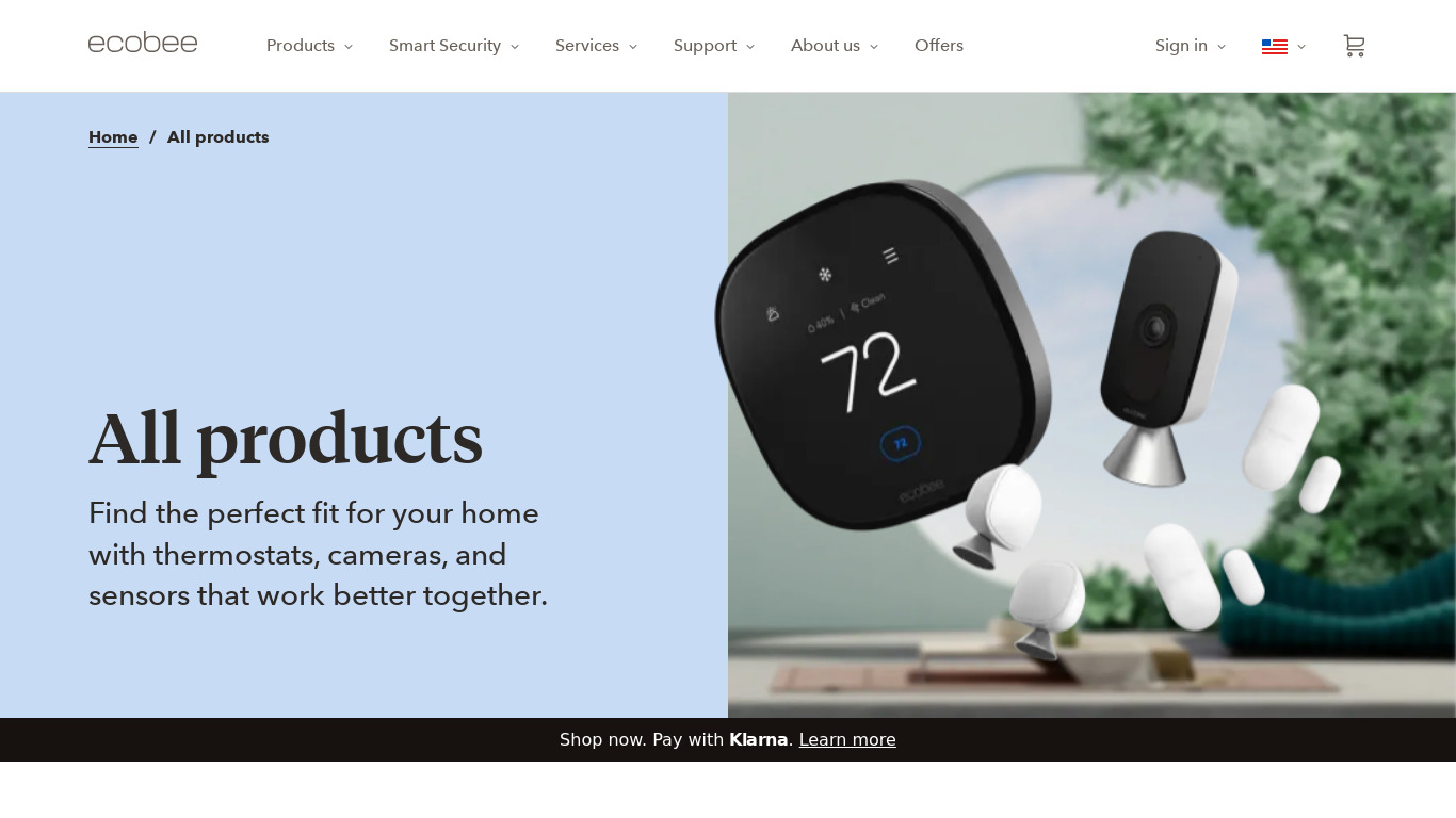 Ecobee Switch+ Landing page