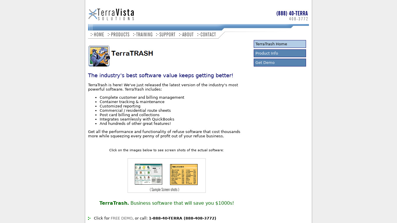 TerraTrash Landing page