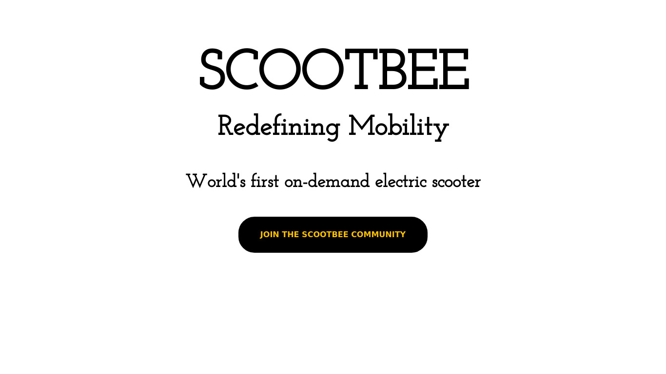 Scootbee Landing page
