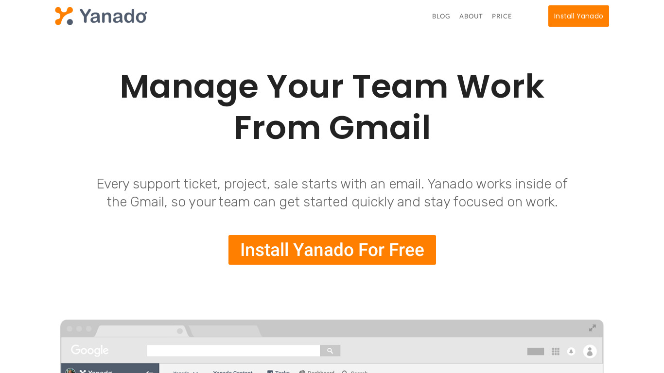 Yanado Landing page