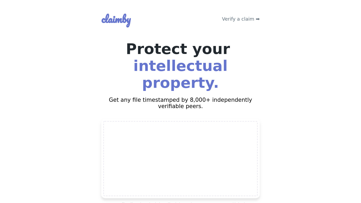 Claimby Landing page