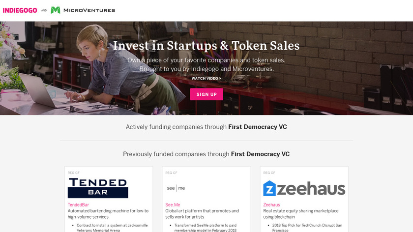 Equity Crowdfunding by Indiegogo Landing Page