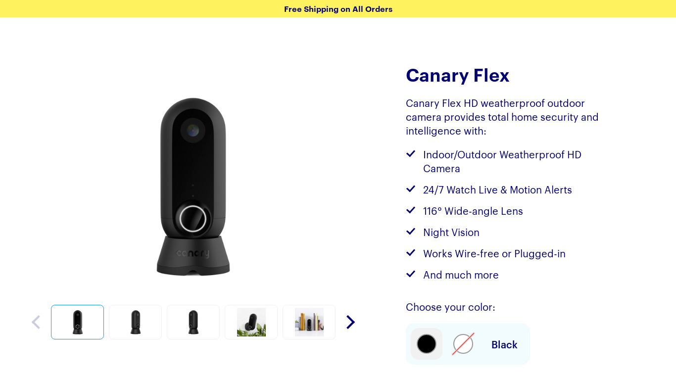 Canary Flex Landing page