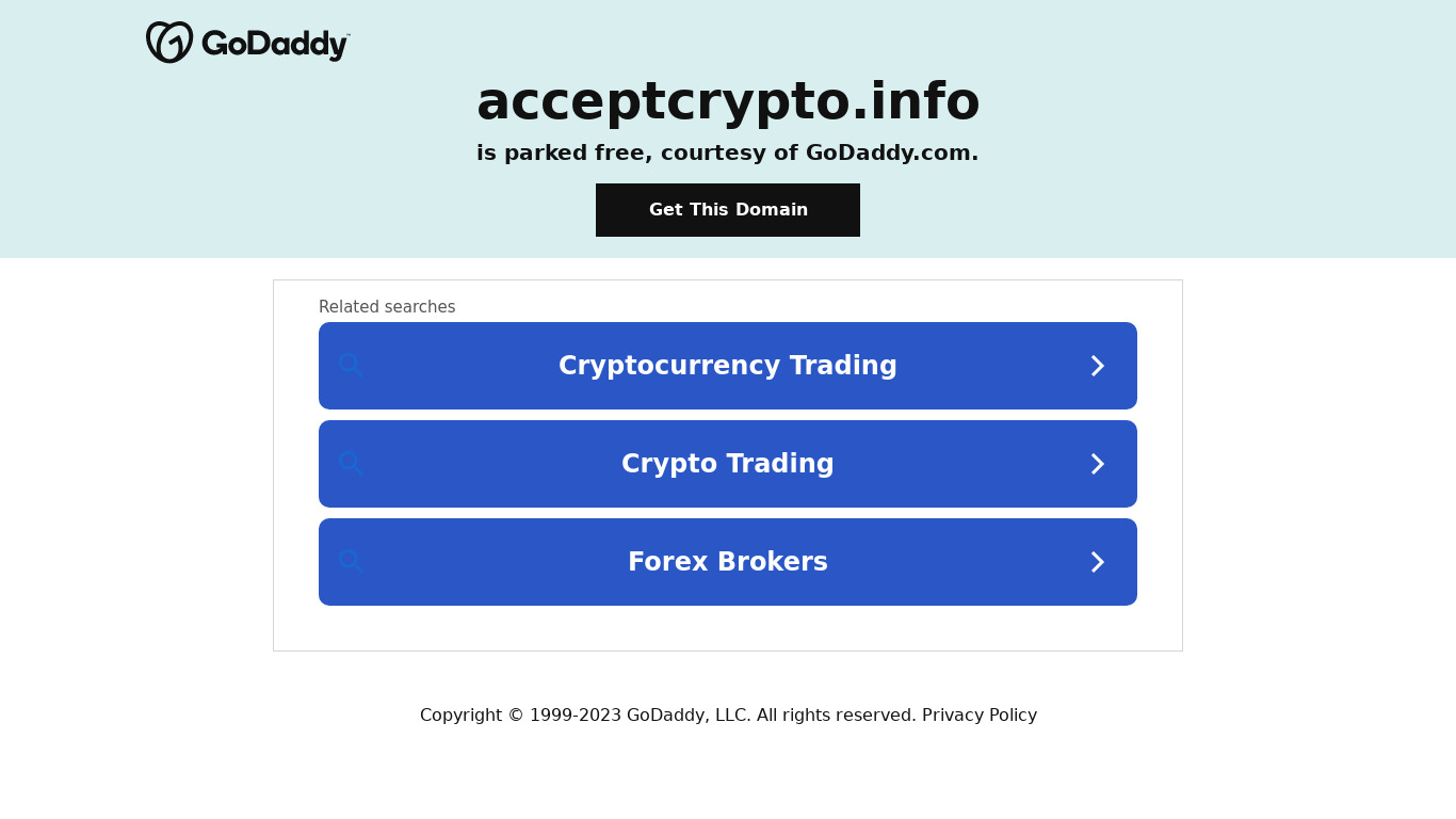 Accept Crypto Landing page