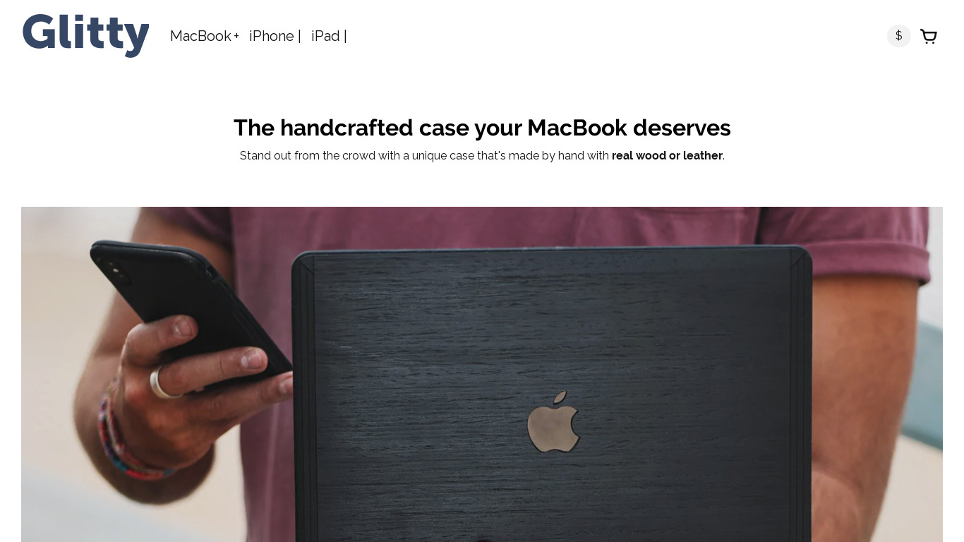 Glitty covers for MacBooks Landing page