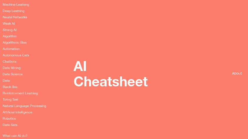 AI Cheatsheet Landing Page