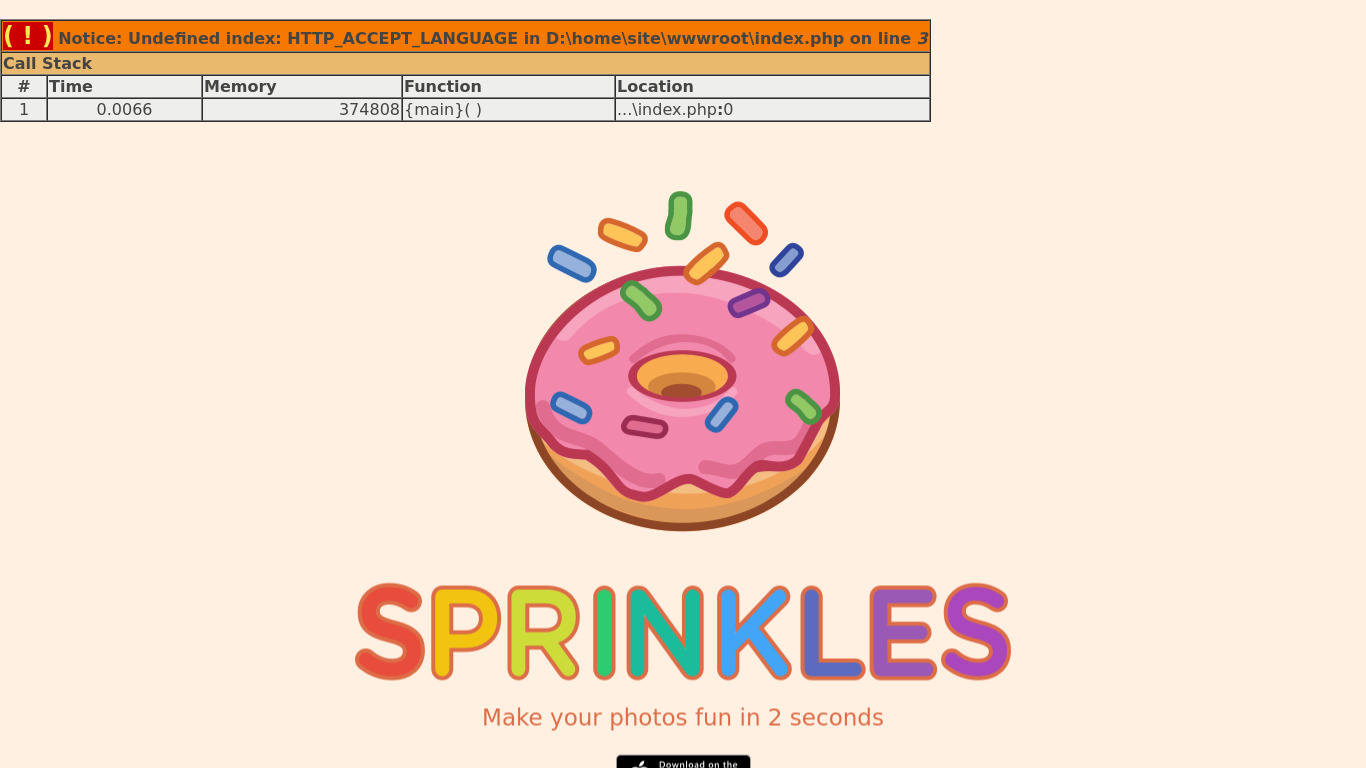 Sprinkles by Microsoft Landing page
