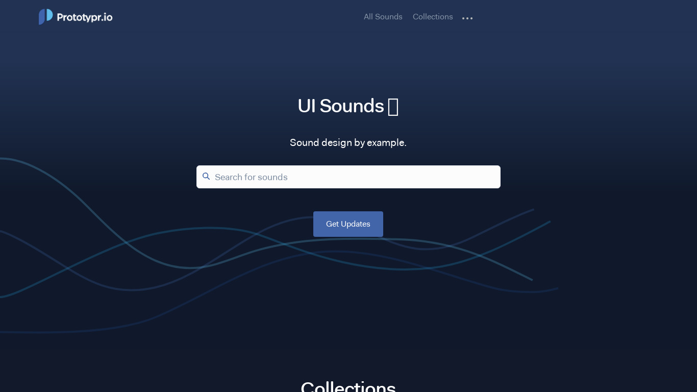 UI Sounds Landing page