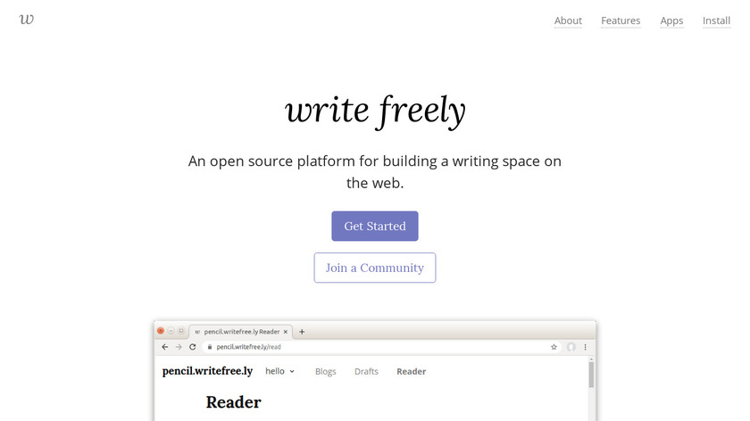 WriteFreely Landing Page