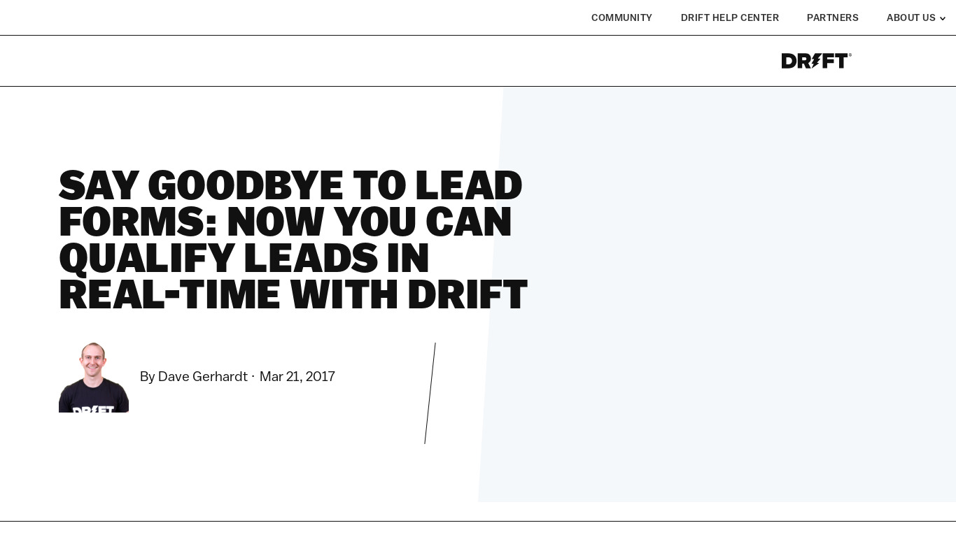 LeadBot by Drift Landing page