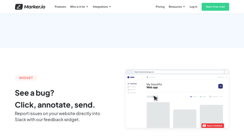 Marker.io for Slack Landing Page