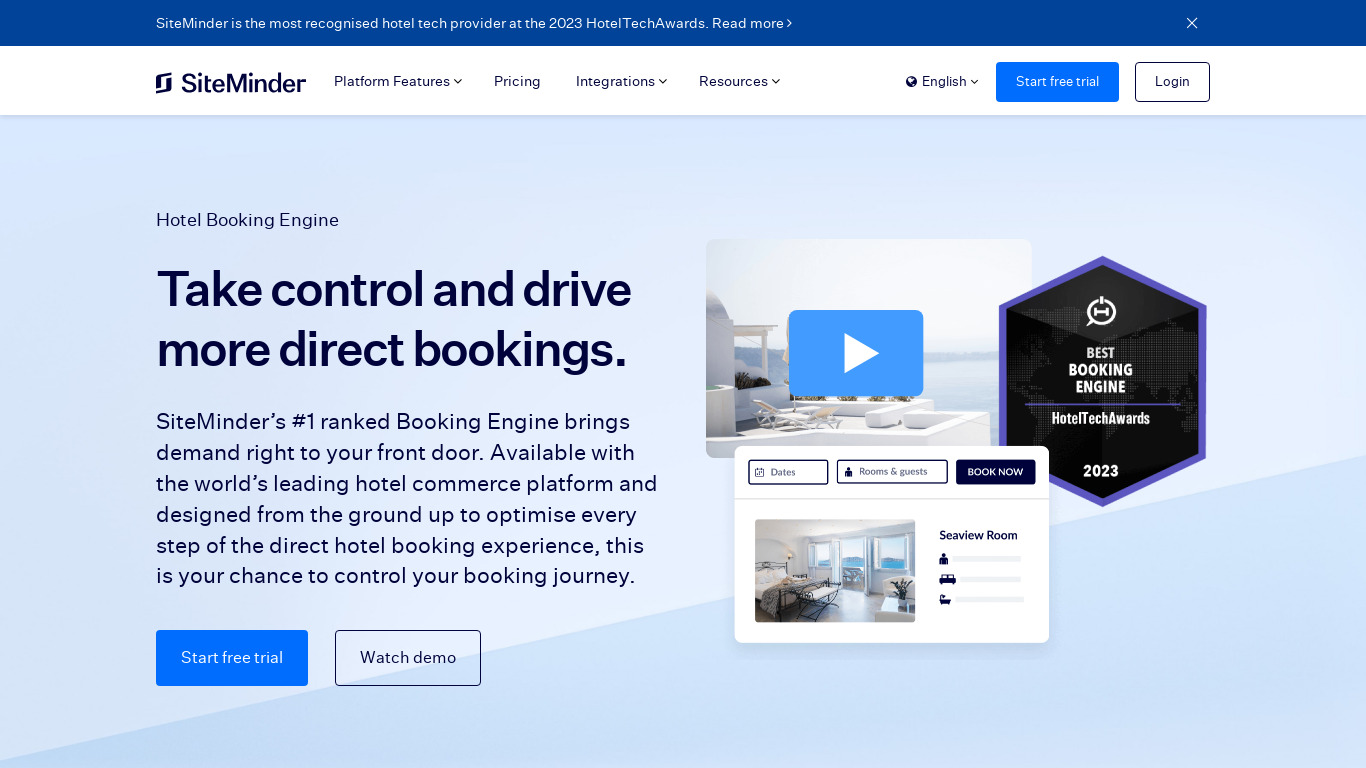 TheBookingButton Landing page