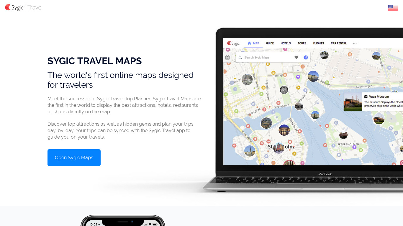 Sygic Travel Maps Landing page