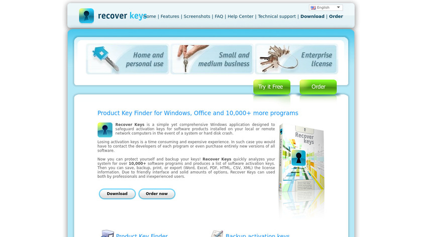 Recover Keys Landing Page
