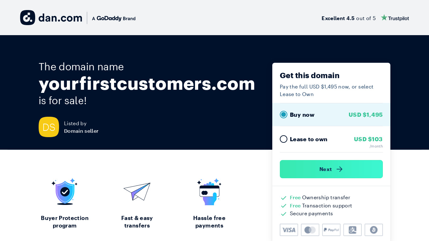 Your First Customers Landing page