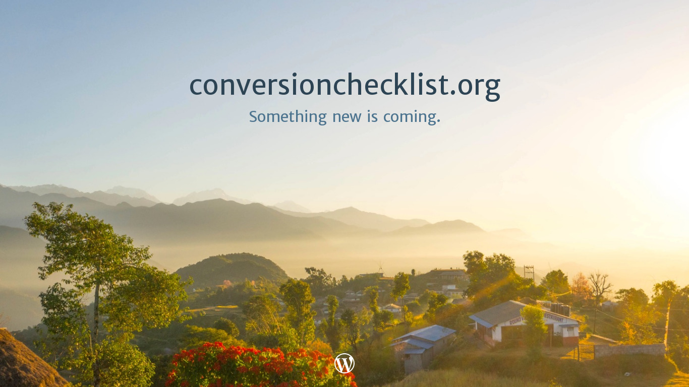 ConversionChecklist.org Landing page