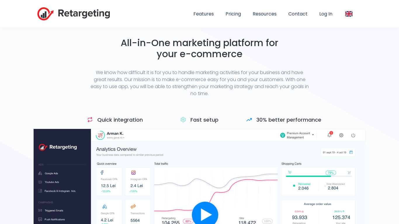 Retargeting Landing page