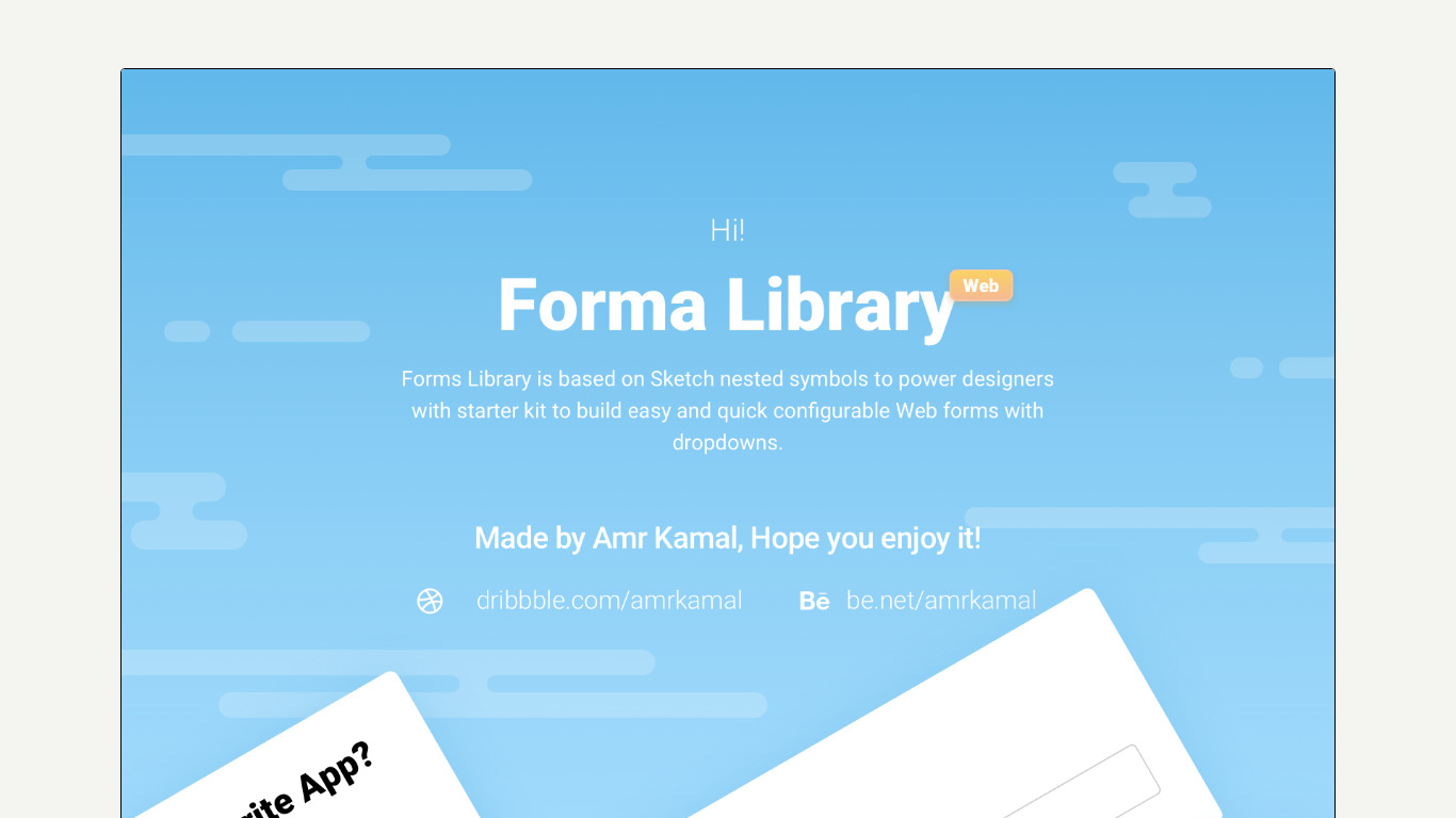 Forma Sketch Library Landing page