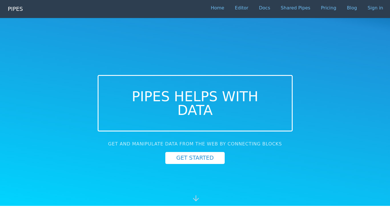 Pipes Landing page